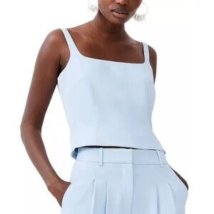 FRENCH CONNECTION Harry Suiting Square Neck Top size 6 cashmere blue NEW